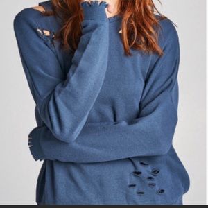 Blue Distressed sweatshirt